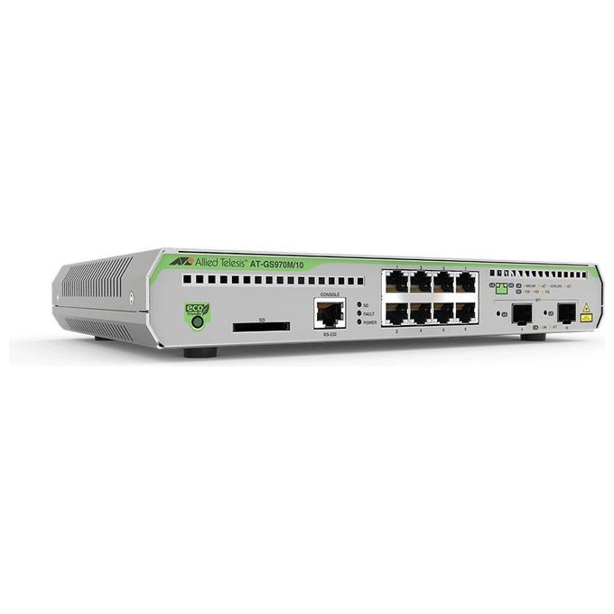 Allied Telesis AT-GS970M-10PS-50 L3 Switch con 8 x 10-100-1000t Poe