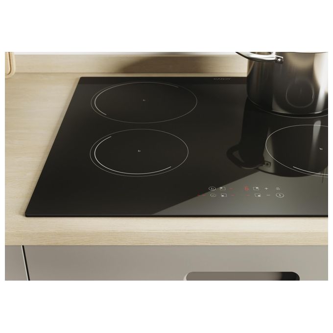 Candy KRCDJ642 Idea Piano cottura a induzione 59 cm 4 zone cottura Touch Booster Power Management colore Nero