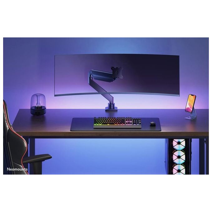 Neomounts NM-D775BLACKPLUS Braccio per Monitor 10-49'' con Molla a Gas Regolabile in Altezza e Rotazione 360° colore Nero