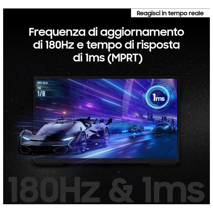 Samsung LS24DG300EUXEN Odyssey G3 Monitor Gaming 24'' Full HD 1920x1080 VA 180Hz 1ms AMD FreeSync colore Nero