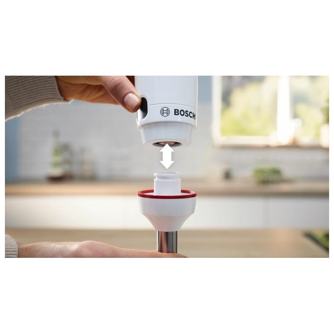 Bosch MSM4W210 Serie 4 ErgoMaster Frullatore a Immersione 600 W 4 Lame Acciaio Inox Impugnatura Ergonomica colore Bianco