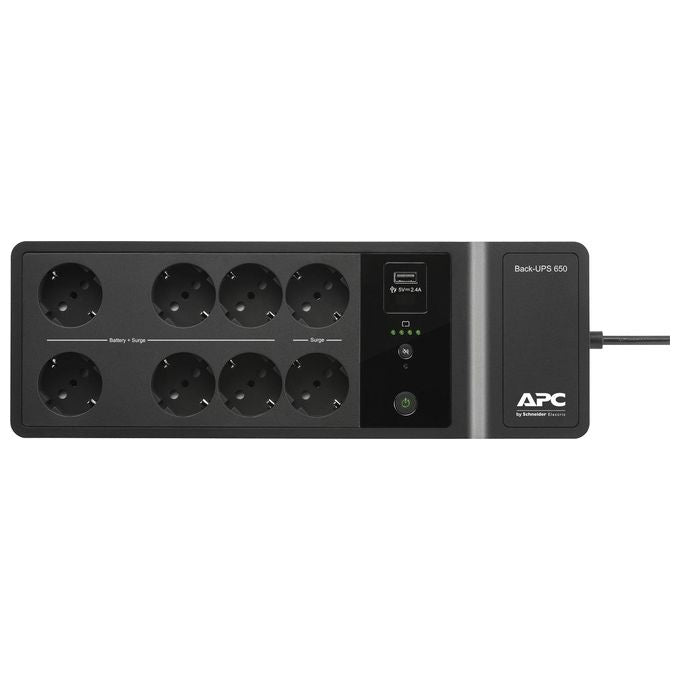 APC BE650G2-IT Back-UPS Gruppo di Continuita' UPS Standby Offline 650 VA 400 W 8 Uscite Protezione Sovratensioni Porta USB colore Nero