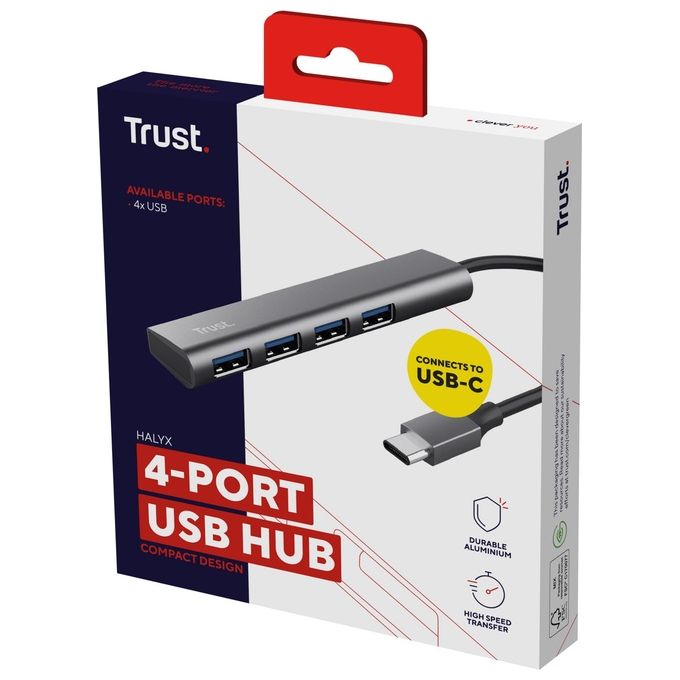 Trust Halyx USB 3.2 Gen 1 Type-A 5 Mbit-s Grigio