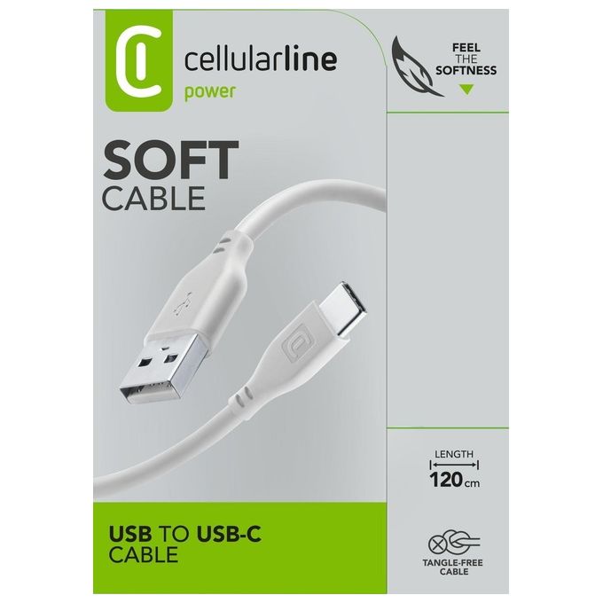 Cellularline Soft Cable Cavo USB-C 120 cm colore Grigio