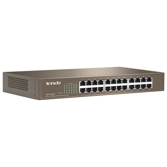 Tenda Switch 24 Porte 10-100 Metal case rack Mountable Plugplay