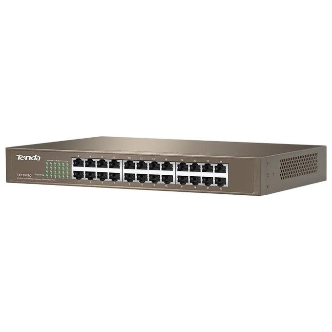Tenda Switch 24 Porte 10-100 Metal case rack Mountable Plugplay