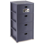 Stefanplast 30406 Cassettiera 4 Cassetti Elegance Blu Navy 40x40x79cm