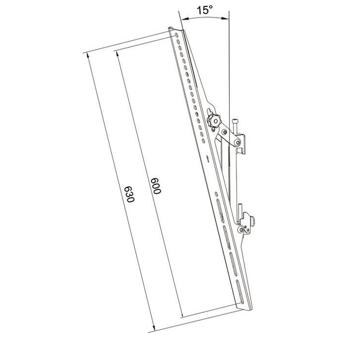 Multibrackets 7350073733767 M Pro Series Bracci inclinabili per schermo fino a 30 Kg VESA 600mm montaggio su rail colore Nero
