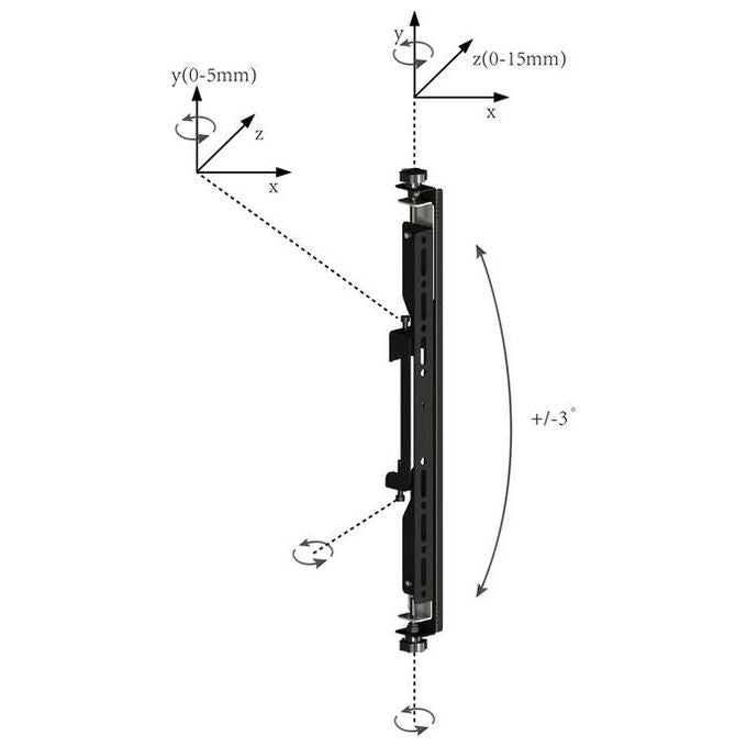 Multibrackets 7350073733798 M Pro Serie Bracci Microregolabili Acciaio 30 Kg 100x100 600x400 mm 40''-65'' colore Nero