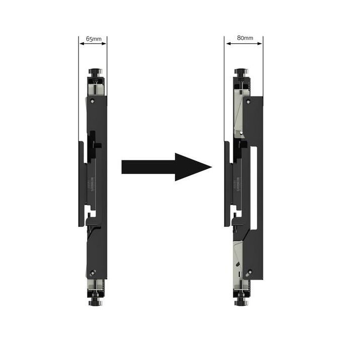 Multibrackets 7350073733798 M Pro Serie Bracci Microregolabili Acciaio 30 Kg 100x100 600x400 mm 40''-65'' colore Nero