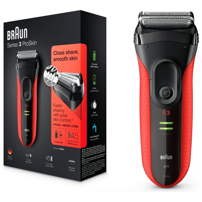 Braun Series 3 3030 Rasoio Elettrico a Lamina da Barba Ricaricabile Impermeabile