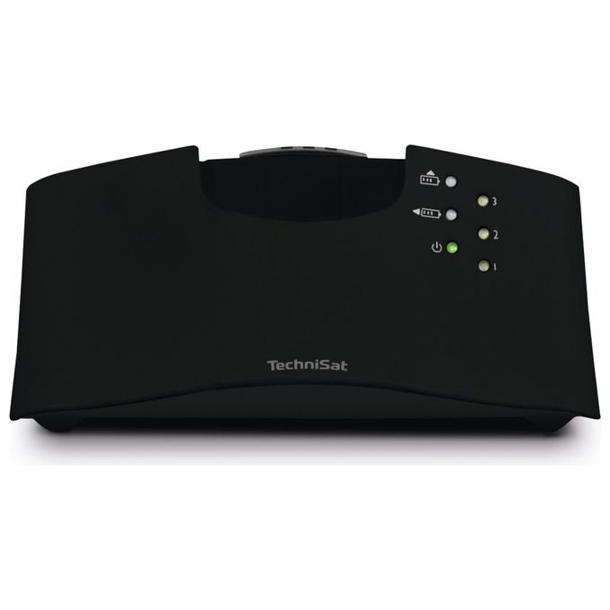 TechniSat 0001-9130 STEREOMAN ISI 3 Cuffie in-ear wireless 2,4 GHz con stazione di ricarica ingresso audio ottico e analogico controllo volume e microfono integrato colore Nero