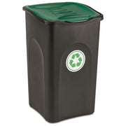 Stefanplast Pattumiera Ecogreen 37x37x56cm 50Lt Nero-Verde