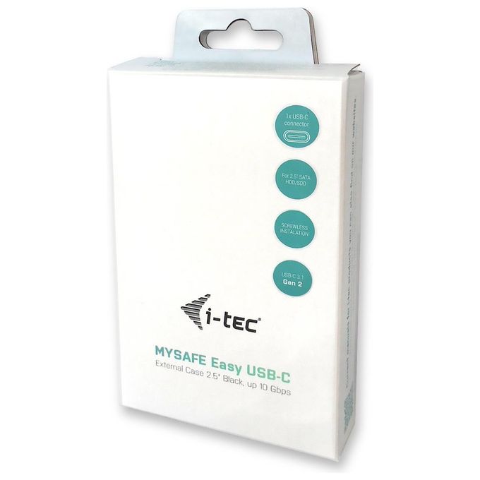 I-tec C31MYSAFEU313 Contenitore di Unita' di Archiviazione 2,5'' Enclosure HDD-SSD Nero