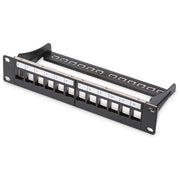 Digitus DN-91420 Pannello Patch Modulare 12 Porte 1U 10'' Keystone Acciaio colore Nero