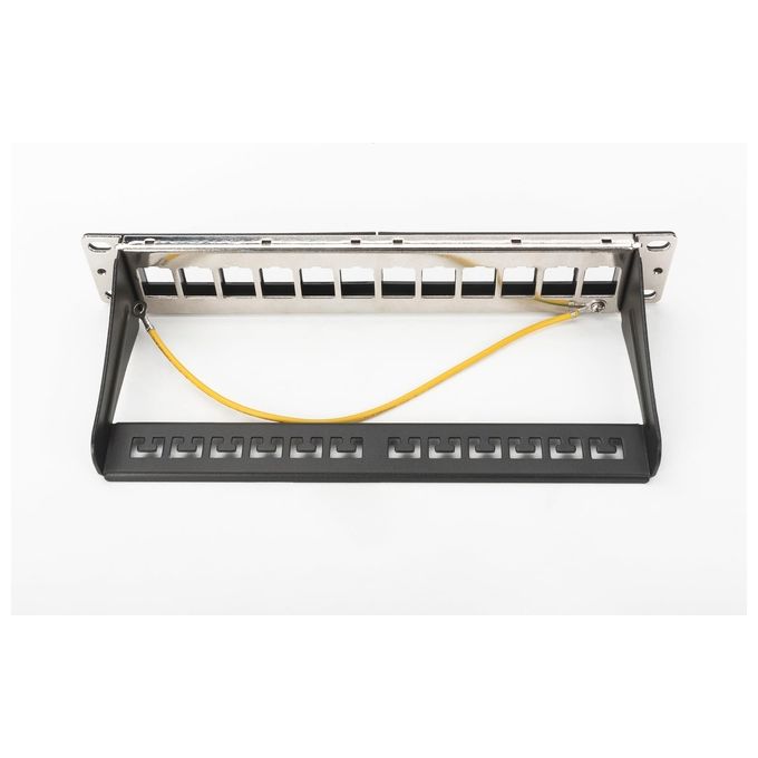 Digitus DN-91420 Pannello Patch Modulare 12 Porte 1U 10'' Keystone Acciaio colore Nero