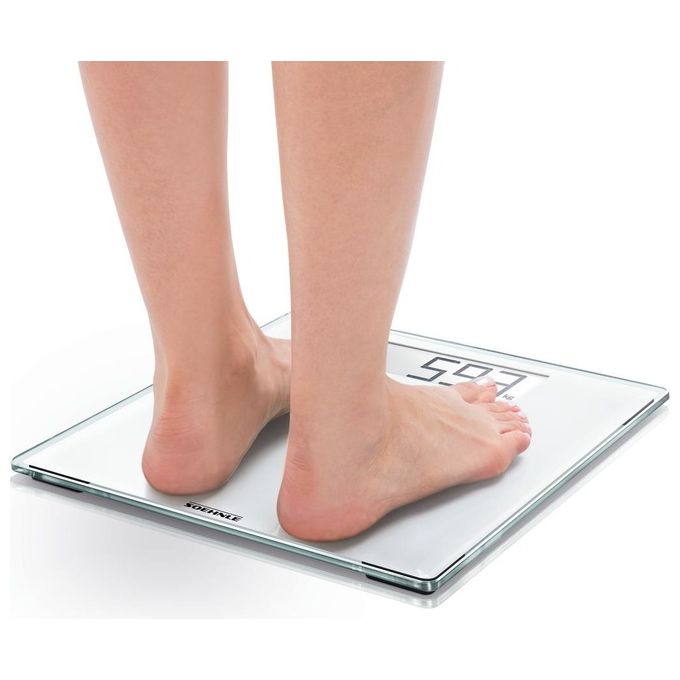 Soehnle Style Sense Comfort 100 Bilancia Pesapersone Digitale 180 Kg Display LCD vetro di sicurezza colore Bianco