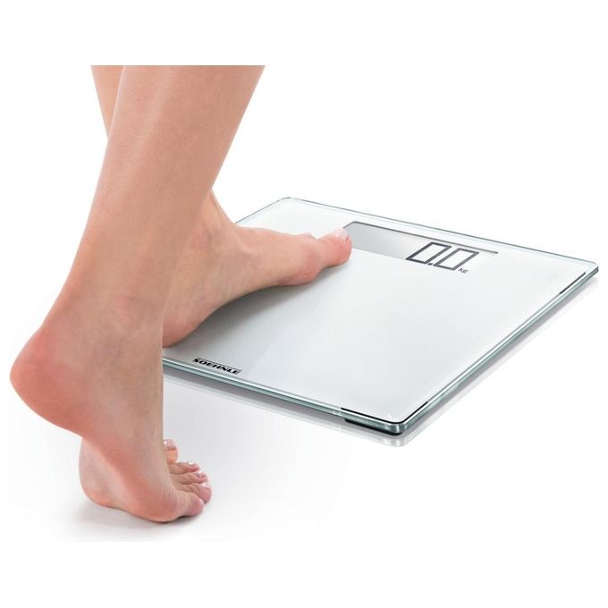 Soehnle Style Sense Comfort 100 Bilancia Pesapersone Digitale 180 Kg Display LCD vetro di sicurezza colore Bianco