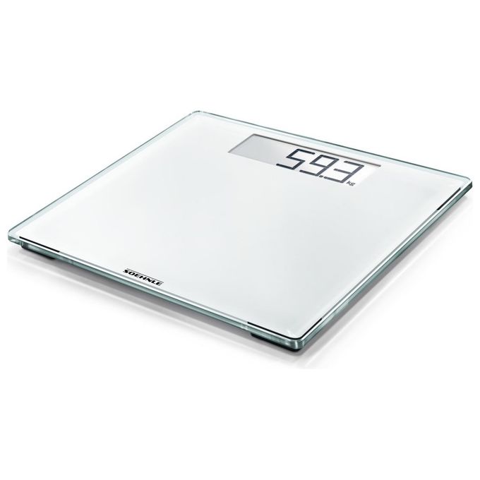 Soehnle Style Sense Comfort 100 Bilancia Pesapersone Digitale 180 Kg Display LCD vetro di sicurezza colore Bianco