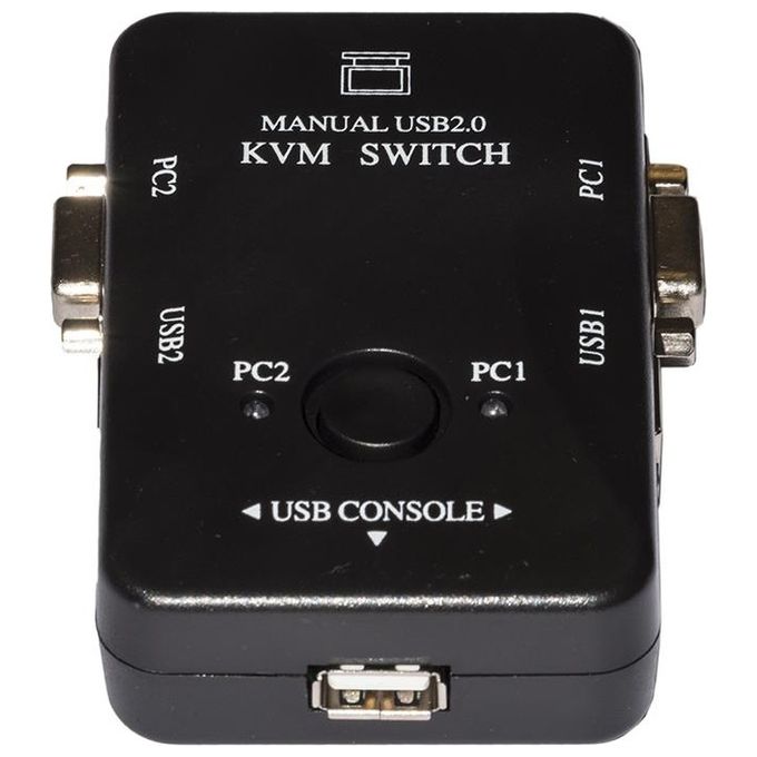 Link switch kvm per 2 pc usb-vga con 1 mouse, 1 tastiera usb e 1 monitor vga con cavi inclusi
