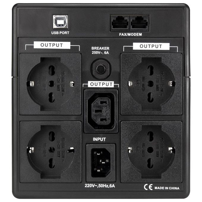 Vultech UPS2000VA-PRO Gruppo di Continuita' Ups 2000VA 4 Prese AC A Linea Interattiva