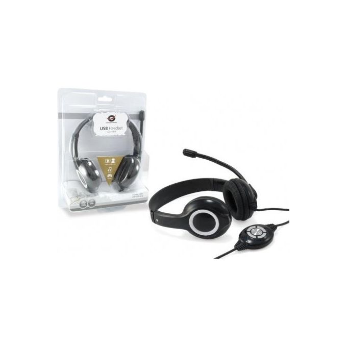 Conceptronic Cuffia con Microfono con Cavo Usb 2mt Nero