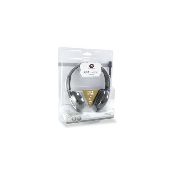 Conceptronic Cuffia con Microfono con Cavo Usb 2mt Nero