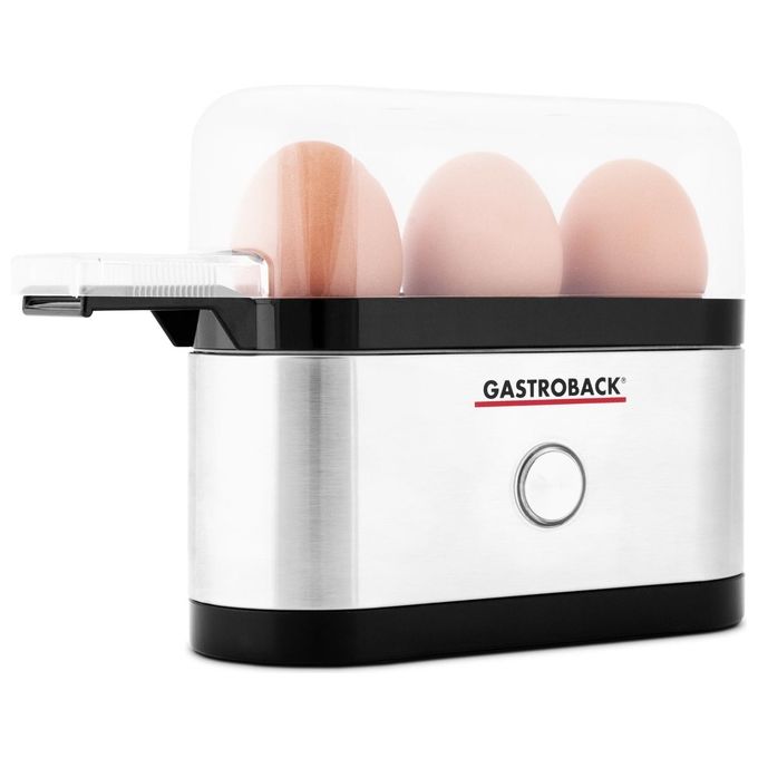 Gastroback 42800 Design Mini Cuociuova 3 uova 350 W spegnimento automatico colore Nero Acciaio inox