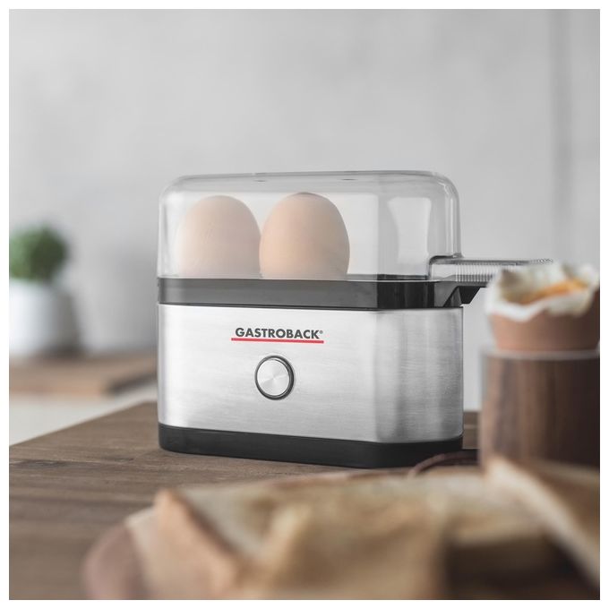 Gastroback 42800 Design Mini Cuociuova 3 uova 350 W spegnimento automatico colore Nero Acciaio inox