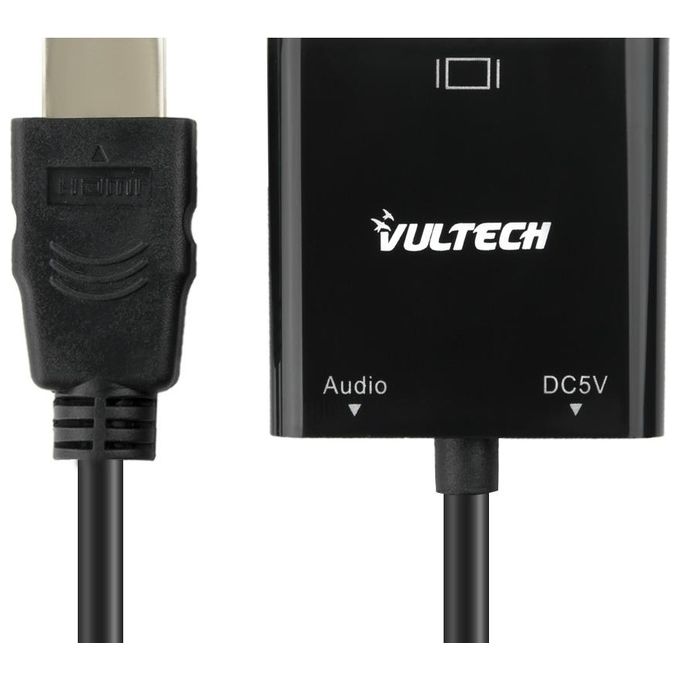 VulTech SN21707 Adattatore Convertitore HDMI to VGA e Audio Nero