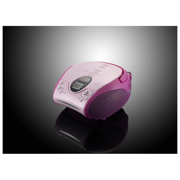 Lenco SCD-24 Stereo Boombox Radio FM Cd-Player Rosa