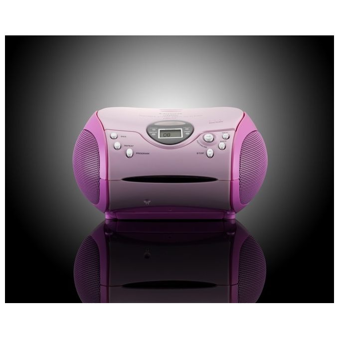 Lenco SCD-24 Stereo Boombox Radio FM Cd-Player Rosa