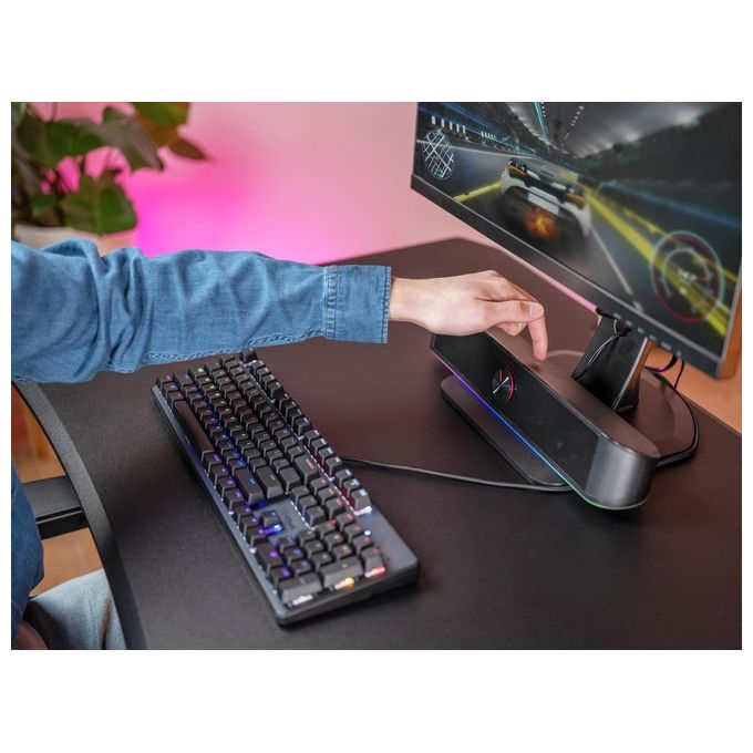Trust GXT 619 Thorne Soundbar Gaming RGB 2.0 canali 6W Jack AUX 3.5mm Alimentazione USB colore Nero