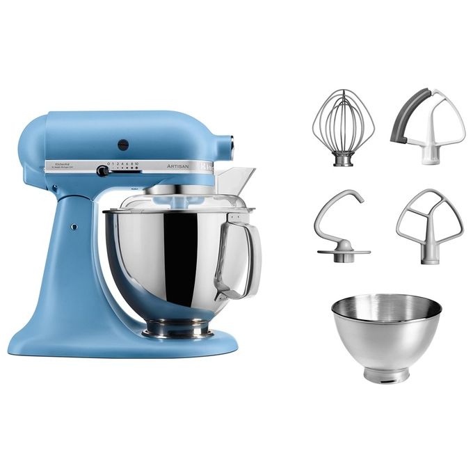 KitchenAid 8597023301650 Artisan Sbattitore con base 300 W 10 velocita' movimento planetario ciotola 4,8 L colore BLUE VELVET