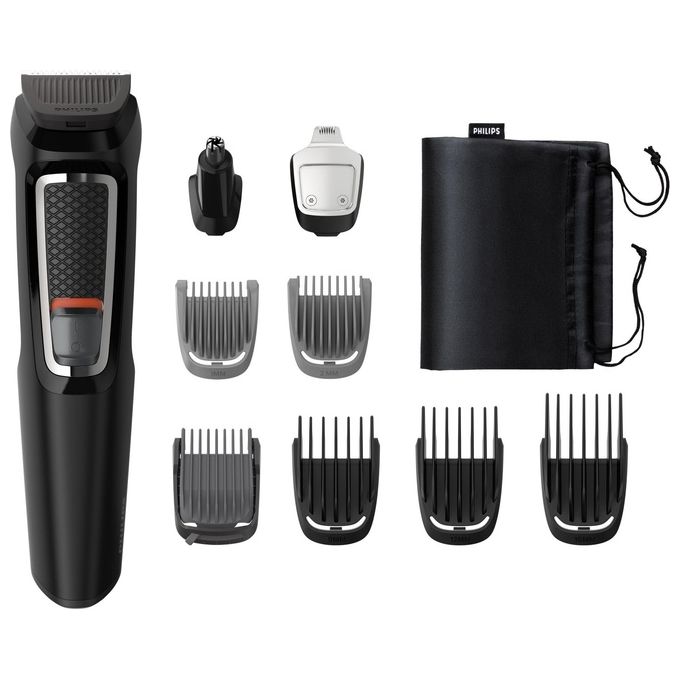 Philips MG3740-15 MULTIGROOM Serie 3000 Regolabarba 9 in 1 lame autoaffilanti acciaio inox autonomia 60 min colore Nero
