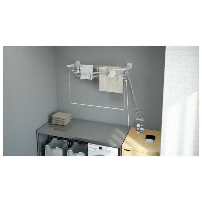 Colombo New Scal SG140 Stendibiancheria Sali e Stendi da Parete 140 cm 6 Fili 8.4 m 4 Kg Acciaio Verniciato colore Argento