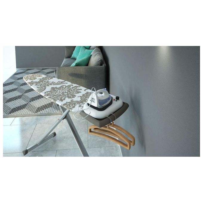 Colombo Asse stiro ALLUMINIA 125x44 totalmente in alluminio regolazione in multiposizione di altezza, poggiaferro portacaldaia in materiale altoresistenziale con piano in alluminio