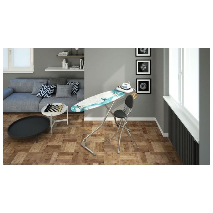 Colombo G254L01P Amigo Sgabello da Stiro Pieghevole Altezza Regolabile 60-72 cm Sedile Imbottito 120 Kg colore Nero