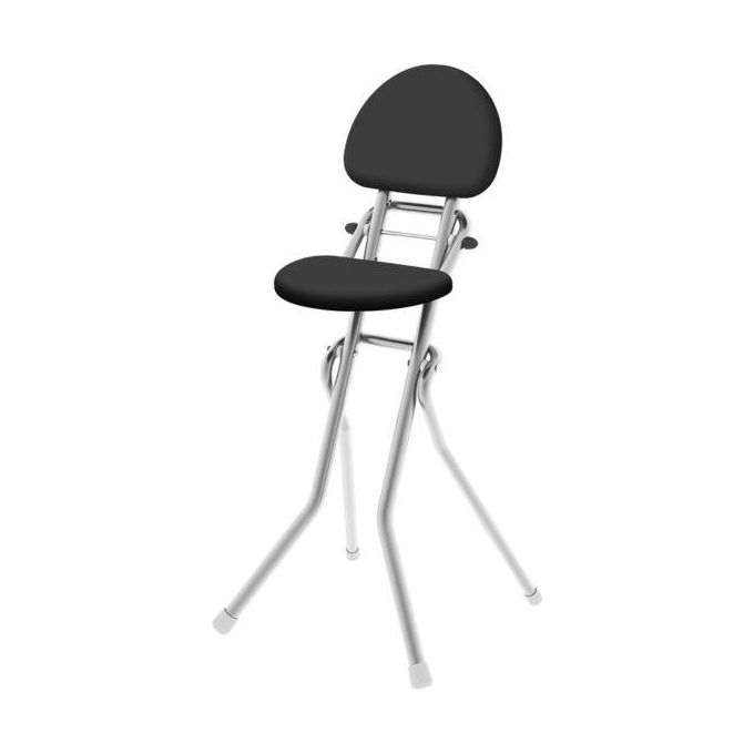 Colombo G254L01P Amigo Sgabello da Stiro Pieghevole Altezza Regolabile 60-72 cm Sedile Imbottito 120 Kg colore Nero