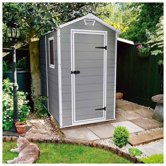 Keter Casetta da Giardino Manor 4X6 in Resina 130x192x198h Grigio