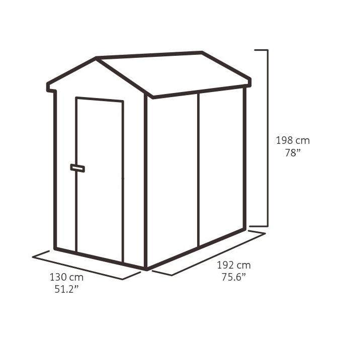 Keter Casetta da Giardino Manor 4X6 in Resina 130x192x198h Grigio