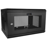 StarTech RK616WALM Armadio Rack 6U 19'' 37 cm Profondita' Portata 90 Kg con Serratura e Ripiano 1U incluso colore Nero