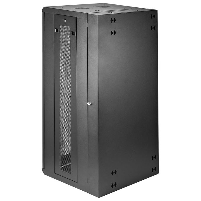 StarTech.com RK2620WALHM Armadio Rack 26U Montabile a Parete 19 pollici 4 Montanti Capacita' 90 Kg Pannelli Laterali Rimovibili Ventilato con Ripiano 1U colore Nero