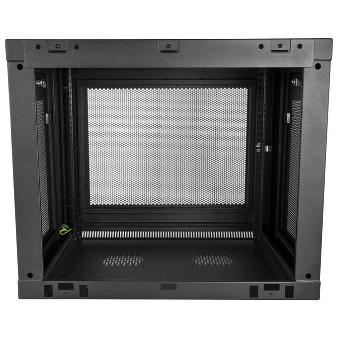 StarTech RK9WALM Armadio Rack da Parete 9U Profondita' Regolabile 15-38.1 cm Capacita' 90 Kg Ventilato con Serratura colore Nero