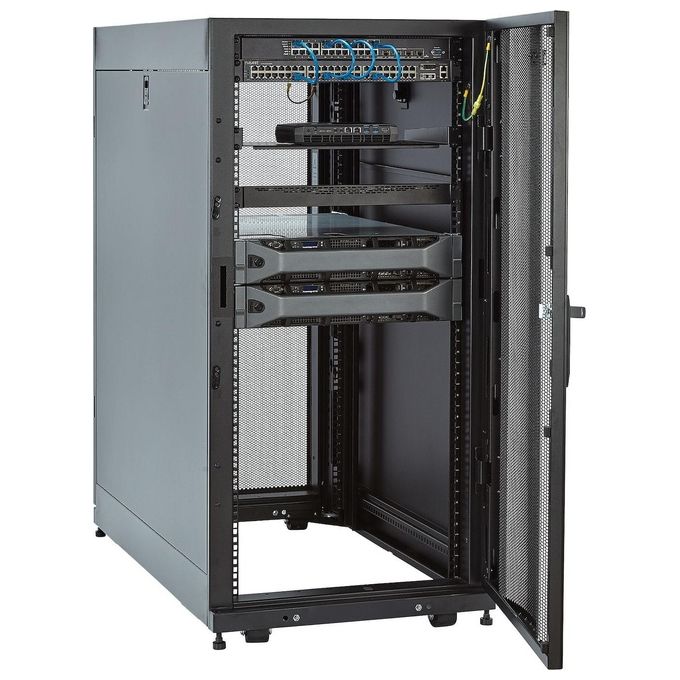 StarTech.com RK2537BKM Armadio Rack 25U 19 Pollici su Ruote 4 Montanti con Profondita' Regolabile e Serratura colore Nero