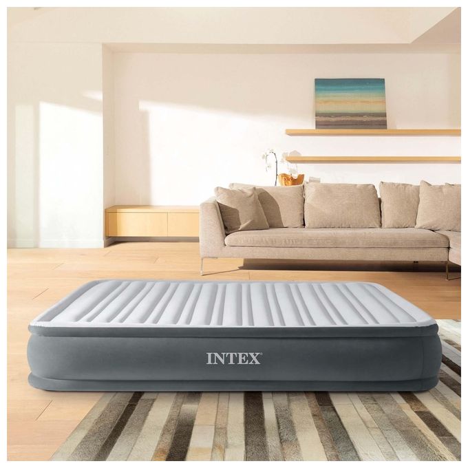 Intex 67770ND Materasso Dura-Beam Comfort Plush Matrimoniale con Pompa Elettrica Incorporata 152x203x33 cm Versione 2023