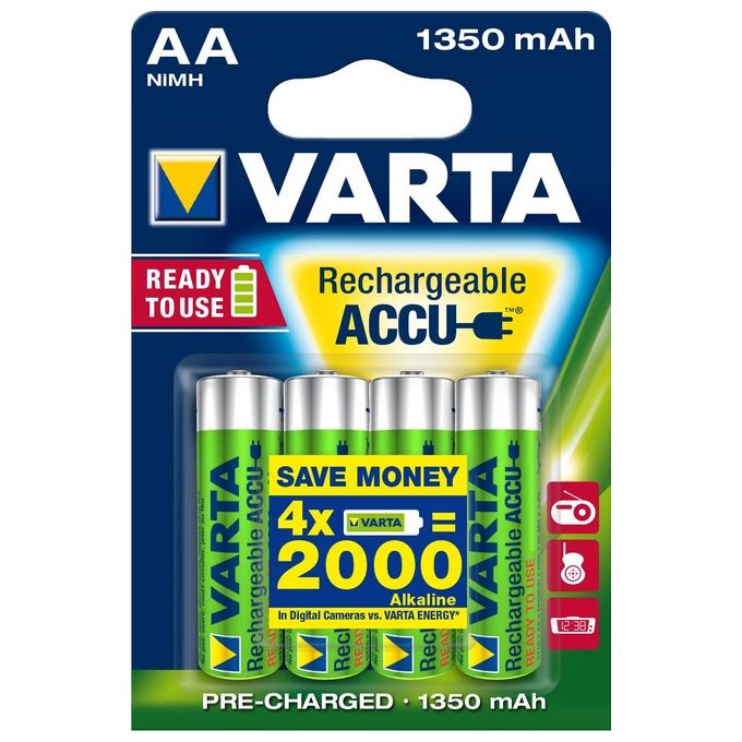 Varta Ready2Use HR06 1350mAh 4 Stilo Batteria Ricaricabile Nichel-Metallo Idruro