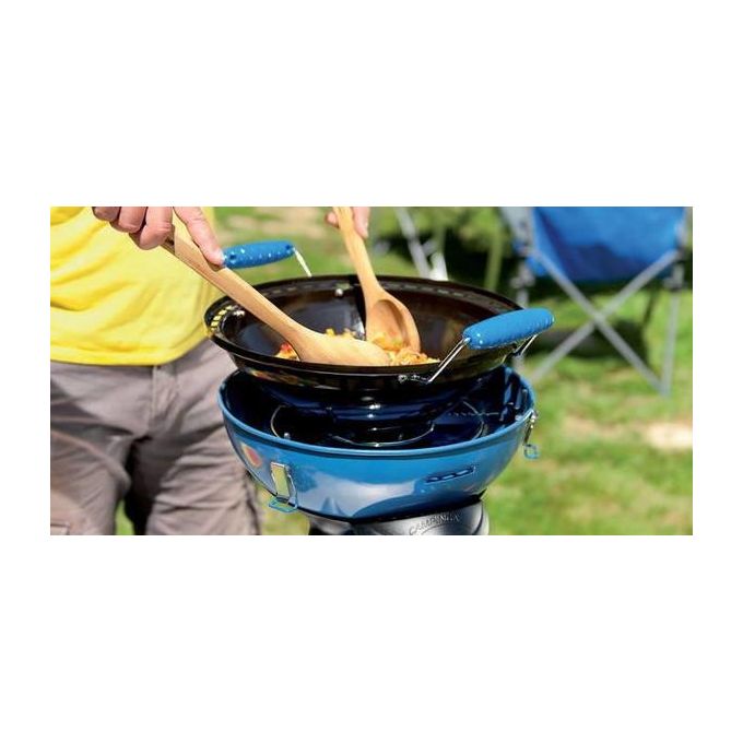 Campingaz 2000030685 Party Grill 400 CV Barbecue e Fornello Portatile 2000W accensione Piezo griglia piastra reversibile colore Nero Blu