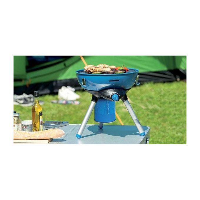 Campingaz 2000030685 Party Grill 400 CV Barbecue e Fornello Portatile 2000W accensione Piezo griglia piastra reversibile colore Nero Blu