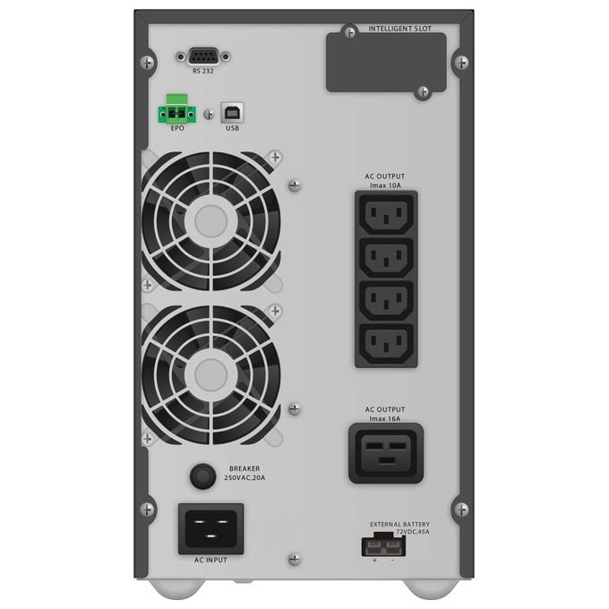 PowerWalker 10122100 VFI 3000 TGB Gruppo di continuita' online 3000VA 2700W 5 prese IEC C13 C19 USB HID batterie incluse colore Nero
